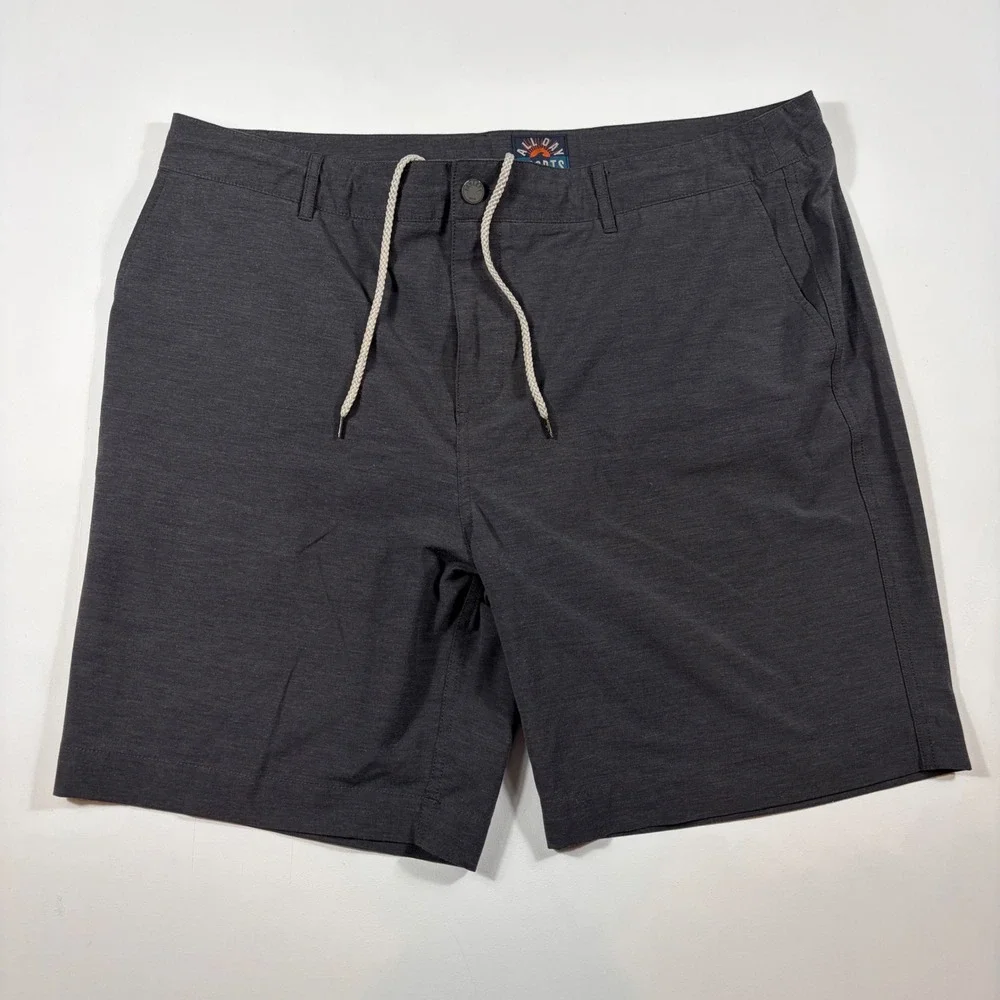 Faherty All Day Shorts Mens 40 Hybrid Stretch Quick Dry Performance Charcoal